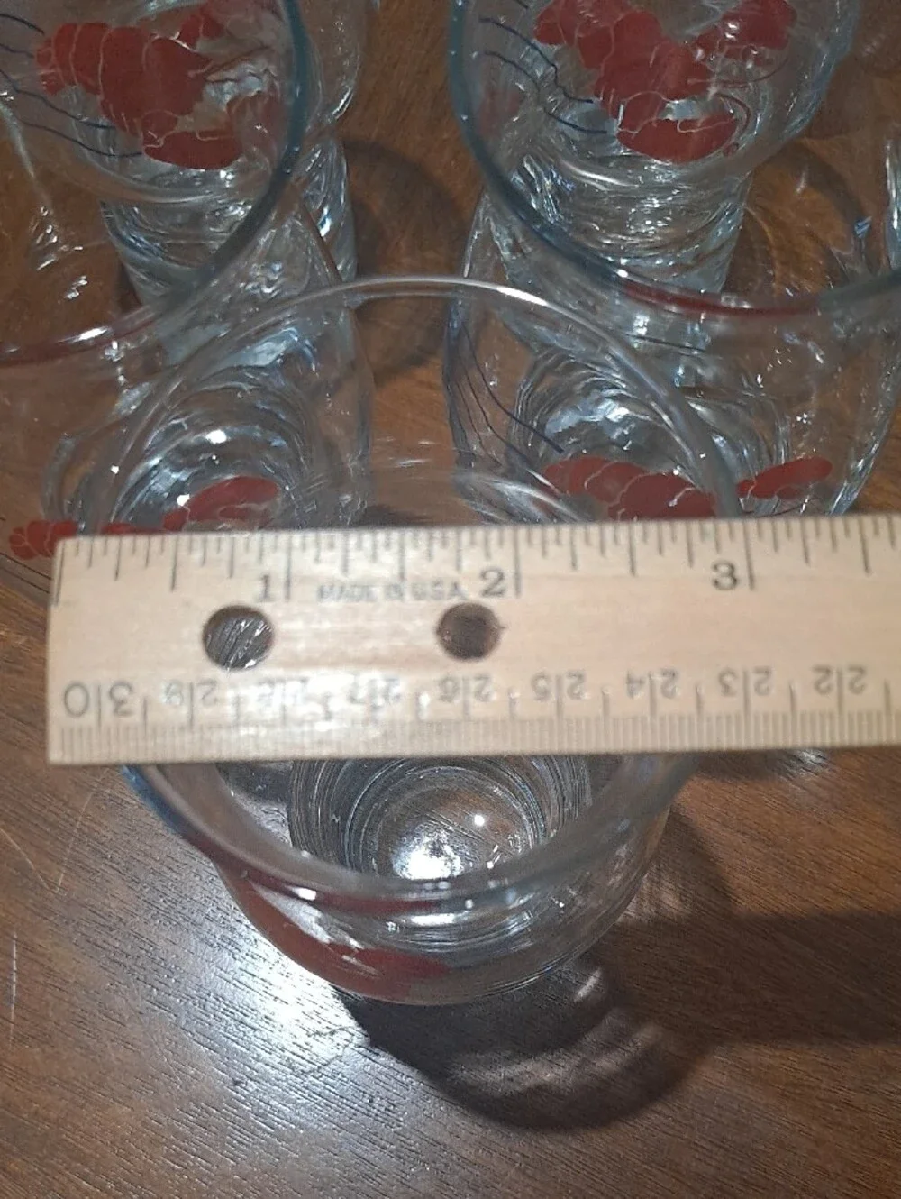 VINTAGE Libbey Clear Glass Tumblers with Red Lobster Motif - Set of 10.   NEW!